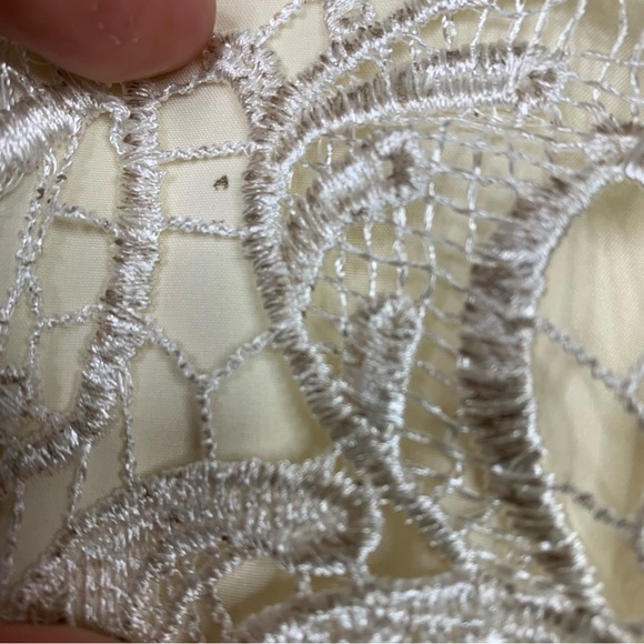 Badgley Mischka Lace And Tweed Gold Metallic Dress Size 8 - Picture 14 of 16